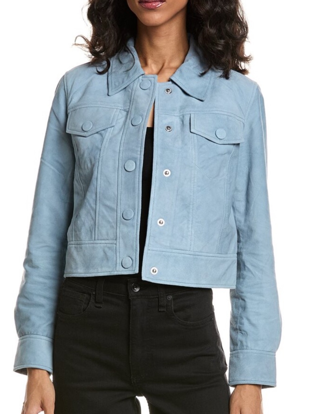 Walter Baker Kacey Suede Jacket Women's Baby Blue NWT $898 Sz Large